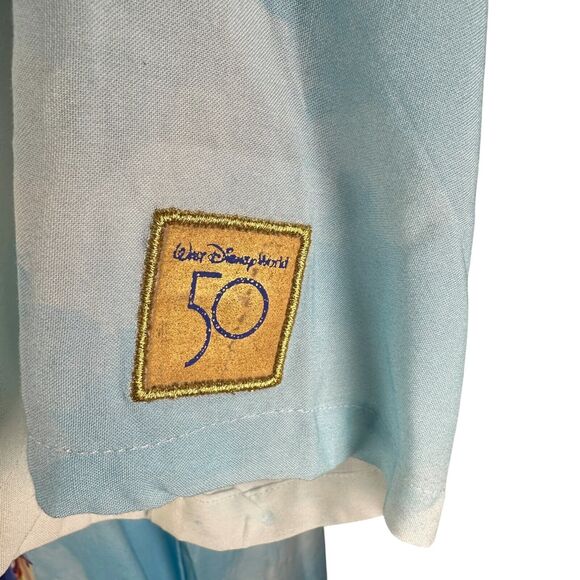 Disney World 50th Anniversary Collection Shirt Men's Medium Cloud Button Castle - Picture 4 of 10